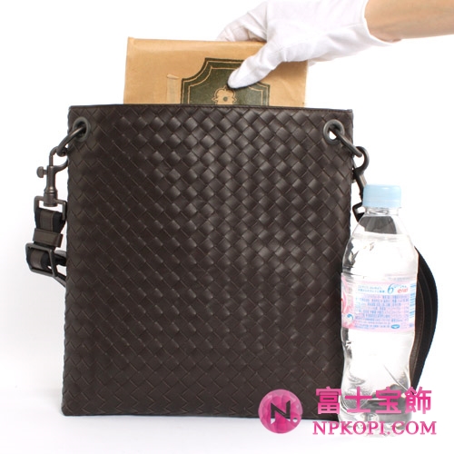 Bottega Veneta/ボッテガ・ヴェネタ  カーフレザー ショルダーバッグ ダークブラウン＆ブラック172736V465C2078 